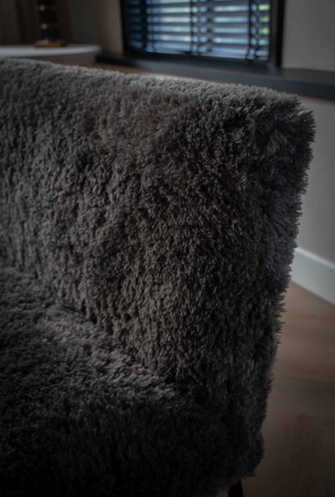 Eetkamerbankje doodle stof bruin