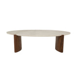 Salontafel Nomi – mangohout & Botochino marmer