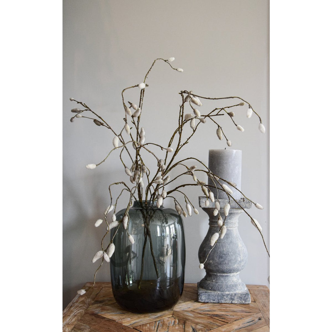 Kara Grey vaas glas modern grijs verschillende maten Ø17-32,5 cm stijlvolle bloemenvaas voor binnen
