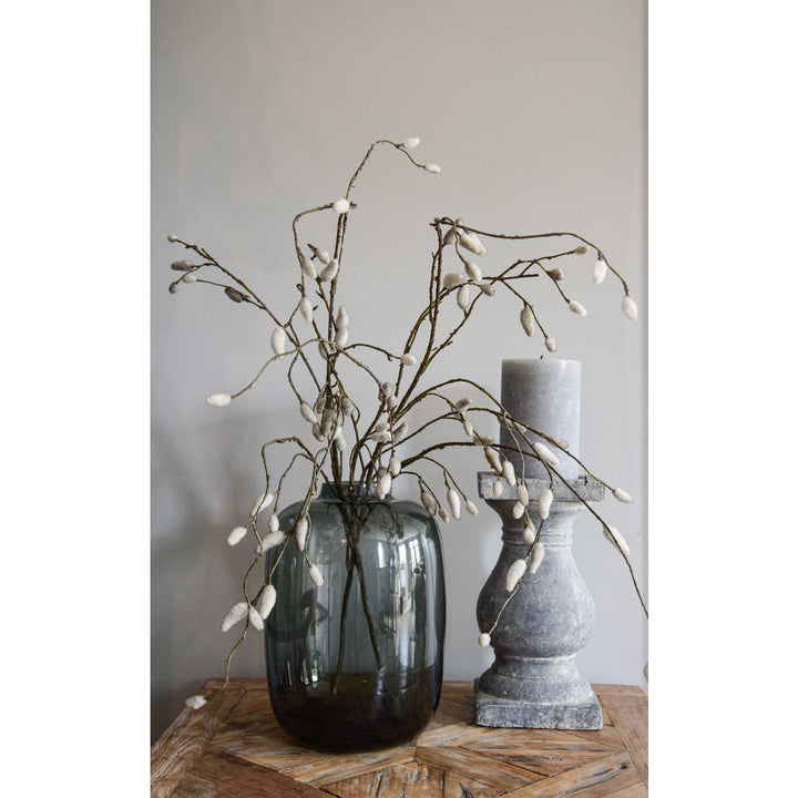 Kara Grey vaas glas modern grijs verschillende maten Ø17-32,5 cm stijlvolle bloemenvaas voor binnen
