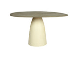 Ovale Eettafel Surya Grey-White – Blad op Kegelvoet