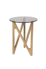 Bijzettafel Glas Eiken – Dutchbone Naia, 2 kleuren