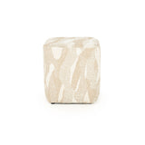 Poef Rytm – stof & hout beige small