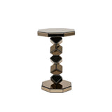Reflec Bijzettafel – Zilver & Bruin | Glas & Metaal Design