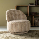 FineLine Fauteuil – Mustard & Bruin | Design Stoel in Stof Rayas