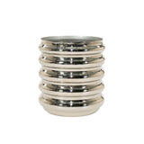 By-Boo Jardin Pot Chroom – Geribbeld Shiny Nickel 45 cm
