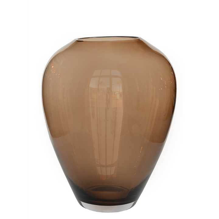 Kander M Taupe vaas – Mondgeblazen glazen design Ø27,5xH35 cm