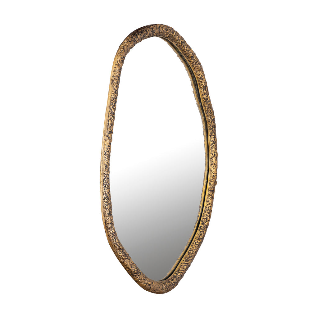 Paislie Brass Organic Shaped Mirror Round 56x3x72cm PTMD
