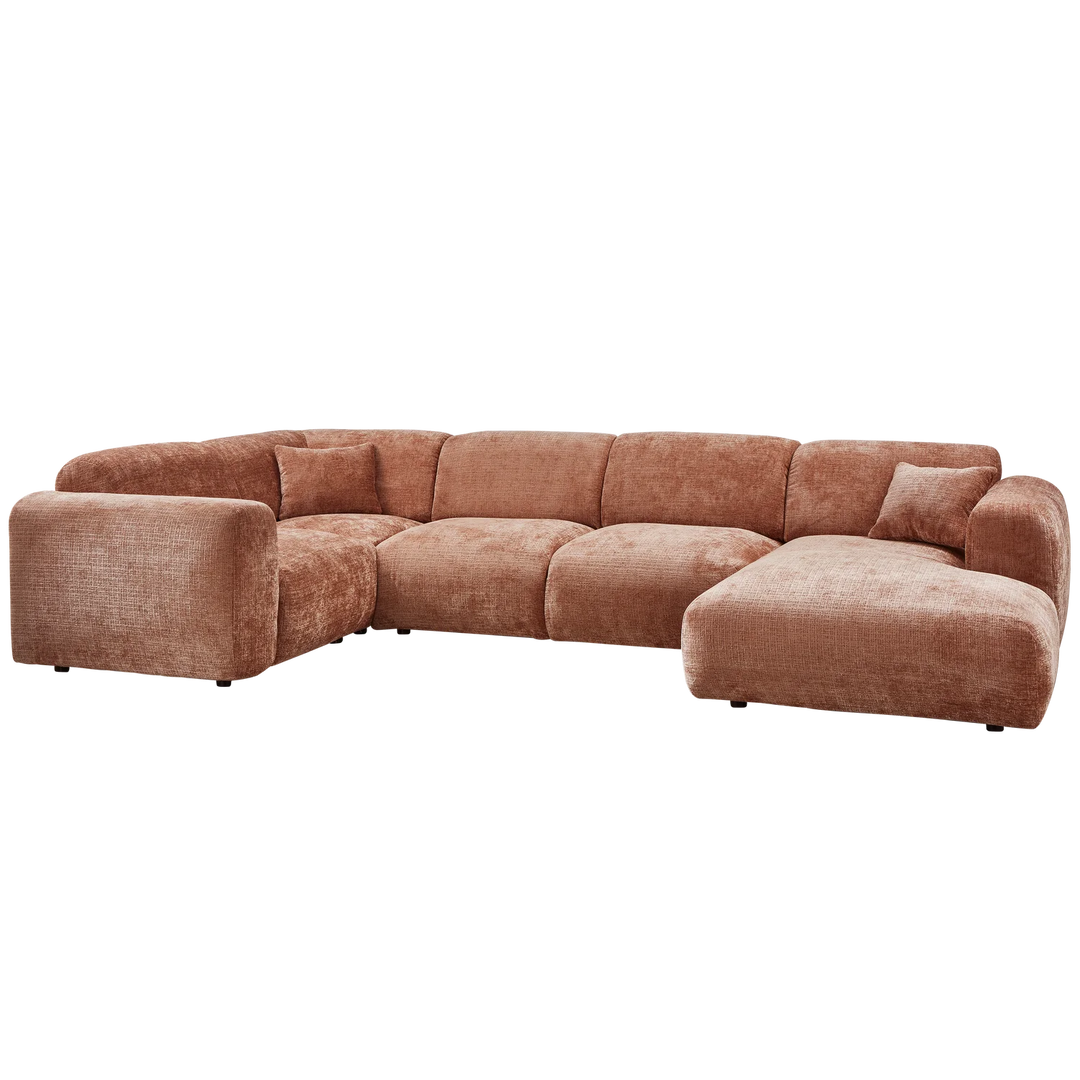 Hoekbank Rechts Woood CLOUD geweven chenille taupe