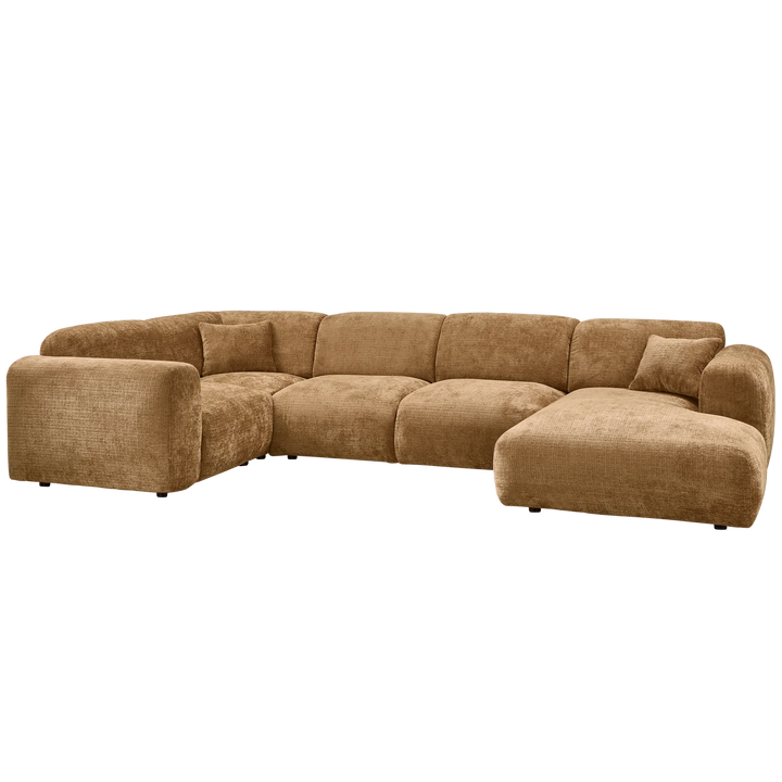 Hoekbank Rechts Woood CLOUD geweven chenille taupe