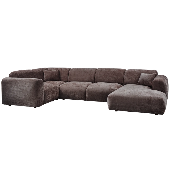 Hoekbank Rechts Woood CLOUD geweven chenille taupe