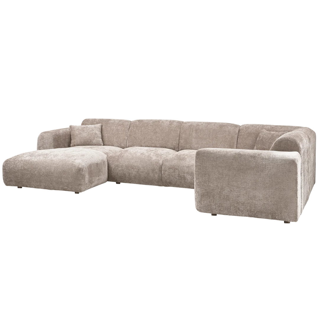 Hoekbank Rechts Woood CLOUD geweven chenille taupe