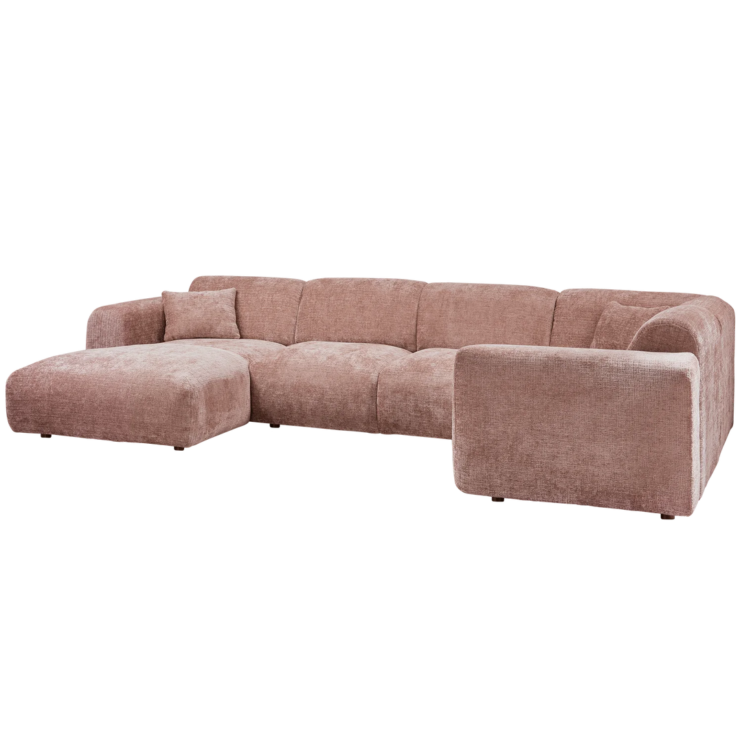 Hoekbank Rechts Woood CLOUD geweven chenille taupe
