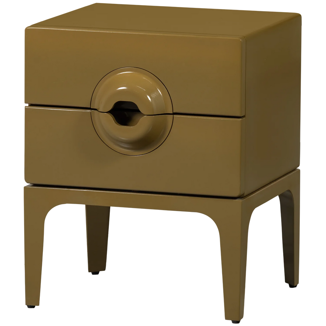 WOOOD Merge nachtkastje 2 lades hout honinggeel