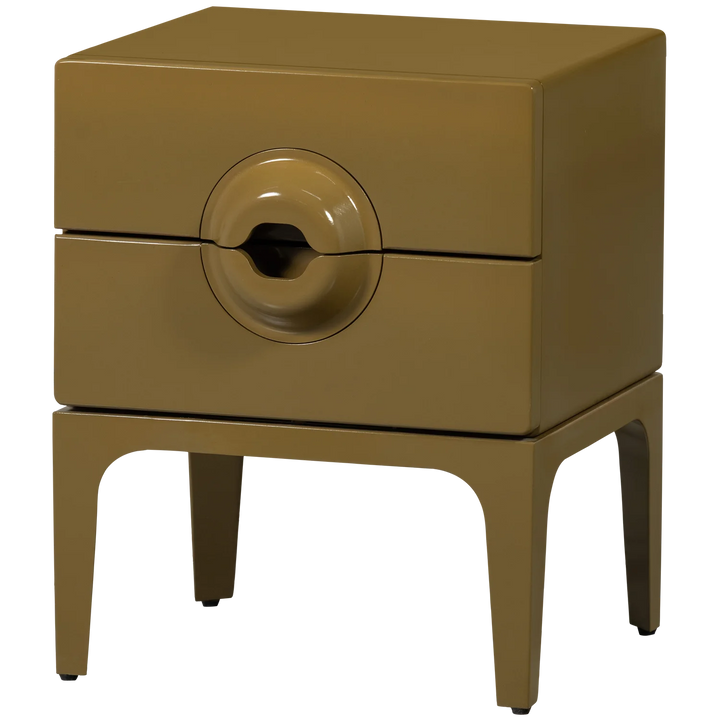 WOOOD Merge nachtkastje 2 lades hout honinggeel