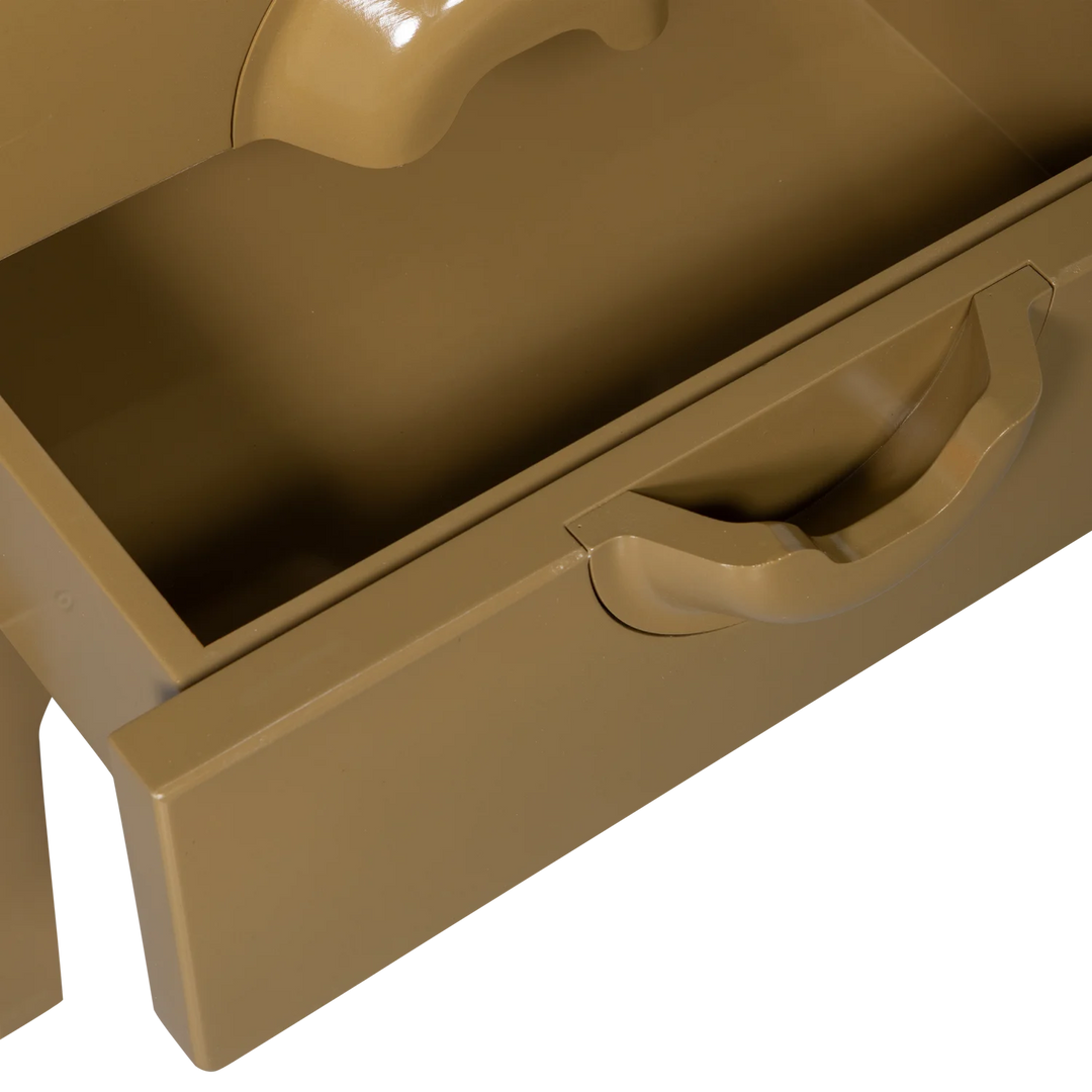 WOOOD Merge nachtkastje 2 lades hout honinggeel