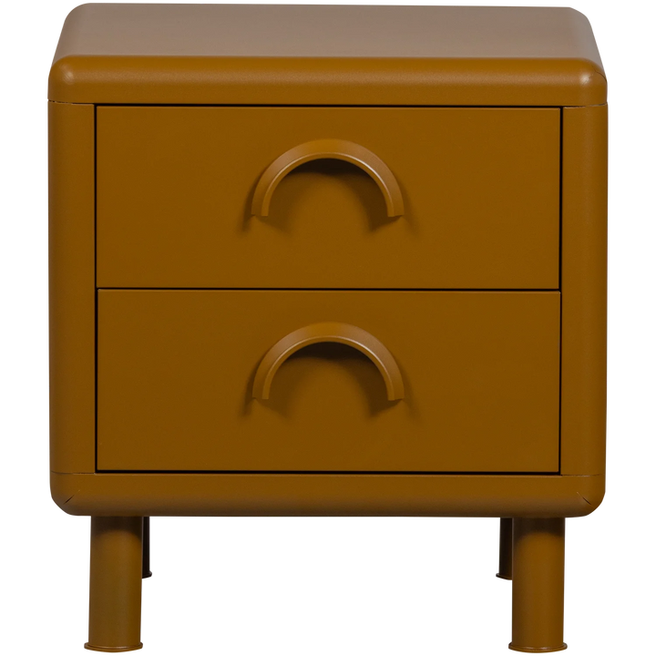 WOOOD Rune ladekast/nachtkastje 2 lades metaal honing geel