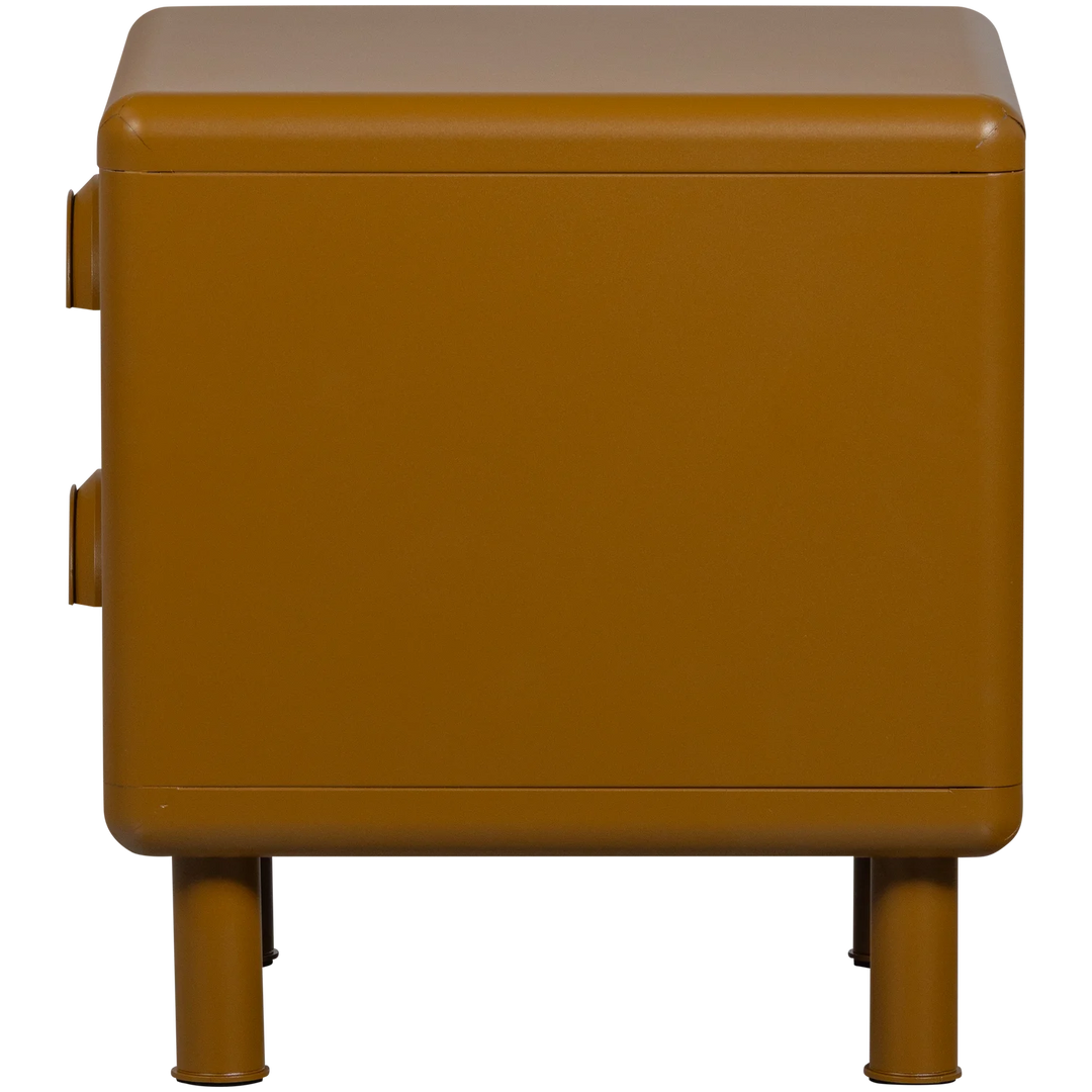 WOOOD Rune ladekast/nachtkastje 2 lades metaal honing geel