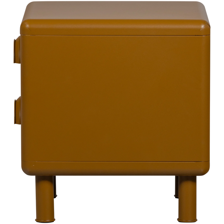 WOOOD Rune ladekast/nachtkastje 2 lades metaal honing geel