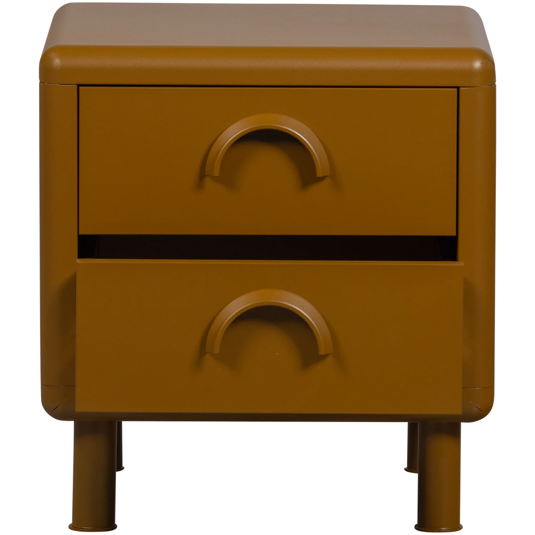 WOOOD Rune ladekast/nachtkastje 2 lades metaal honing geel
