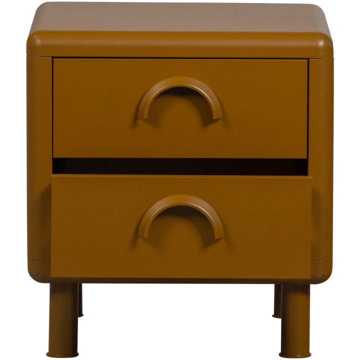 WOOOD Rune ladekast/nachtkastje 2 lades metaal honing geel