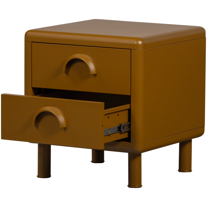 WOOOD Rune ladekast/nachtkastje 2 lades metaal honing geel