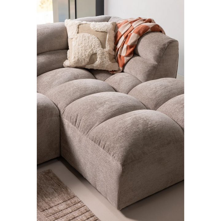 WOOOD Tibas chaise longue geweven stof zand