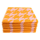 Keukenhanddoeken set van 6 katoen 50x60 cm – VAAT Pied-de-poule roze/oranje