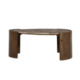 Salontafel Niklas large – mangohout & Emperador marmer