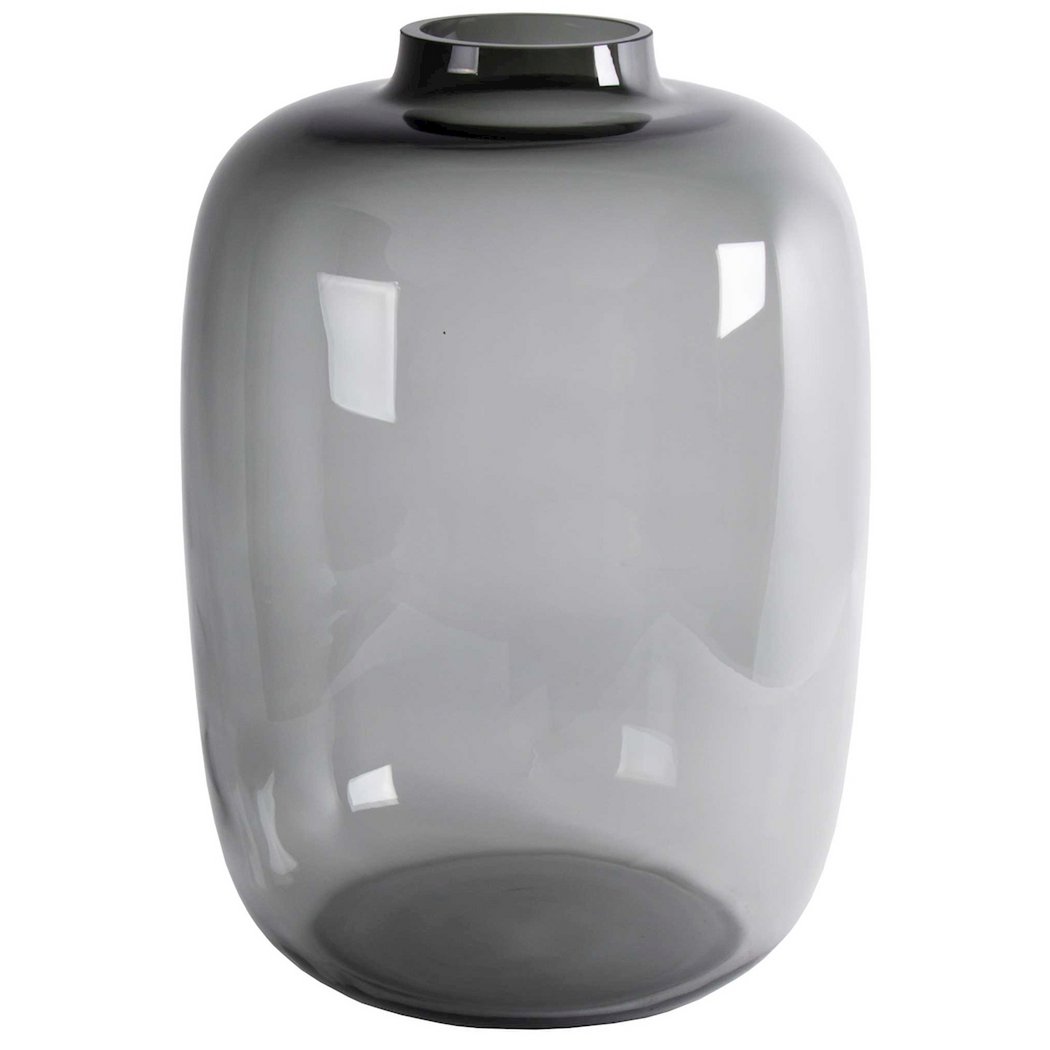 Kara Grey vaas glas modern grijs verschillende maten Ø17-32,5 cm stijlvolle bloemenvaas voor binnen