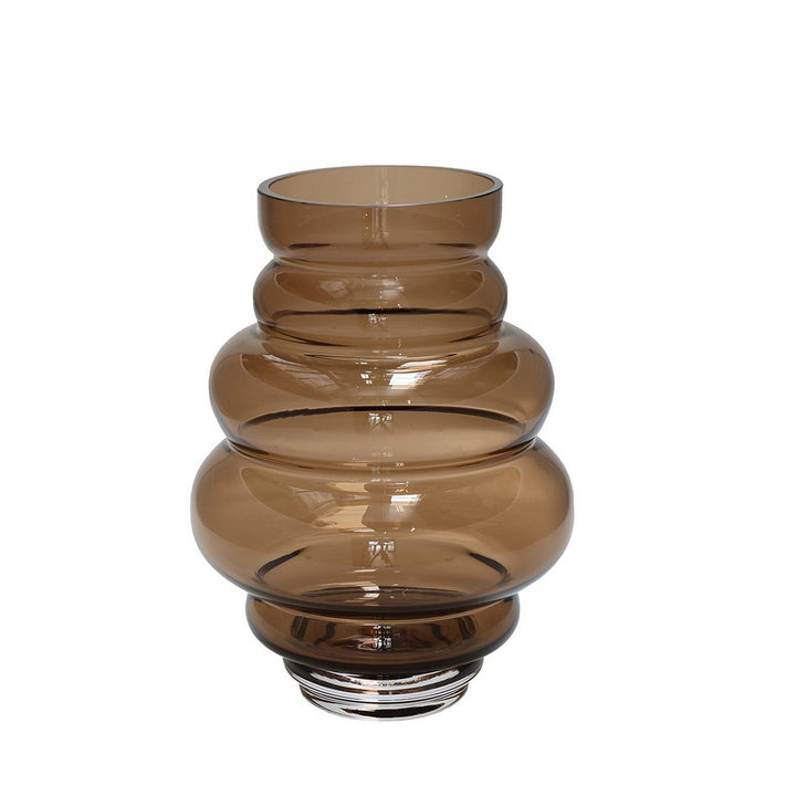 Maputo Taupe vaas – Mondgeblazen bruine glazen designvaas
