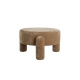 Grote Poef Velvet Taupe op Pootjes Ø65 cm – Light & Living Ozimi