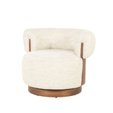 Fauteuil Nila bruin – stof, foam & hout beige Vanu