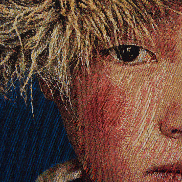 Geweven Wandpaneel Tibetan Boy – Blauw – Met Lijst