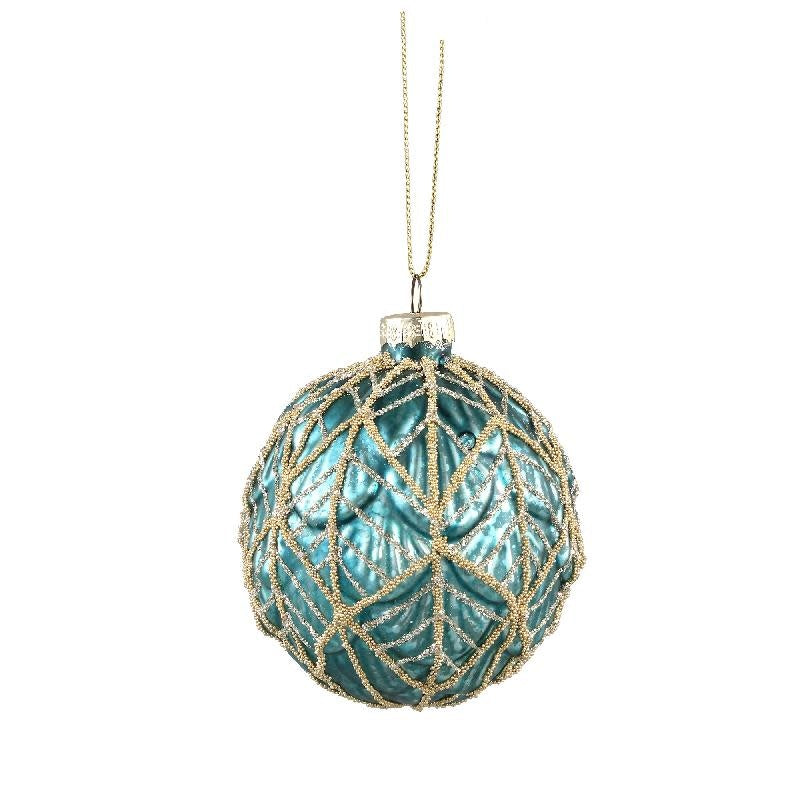 Kerstbal Turquoise Gold ptmd sascha