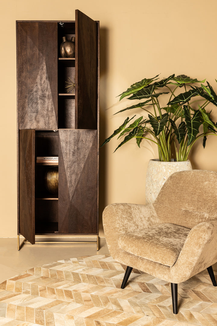 Donny Cream Fauteuil Black Wooden Legs