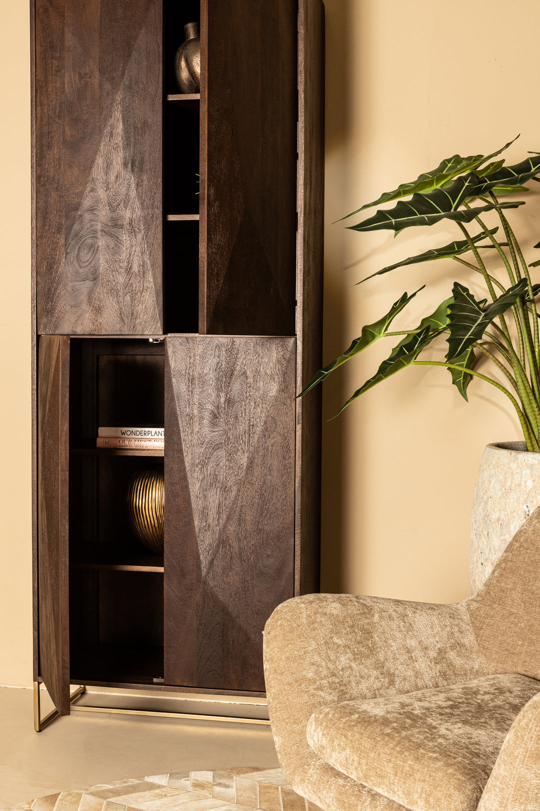 Donny Cream Fauteuil Black Wooden Legs