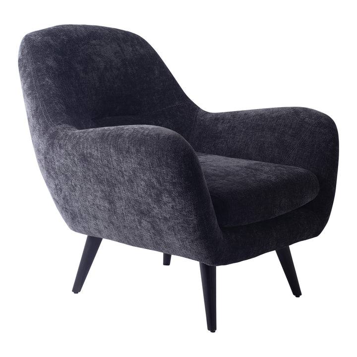 Donny Anthracite Fauteuil Black Wooden Legs
