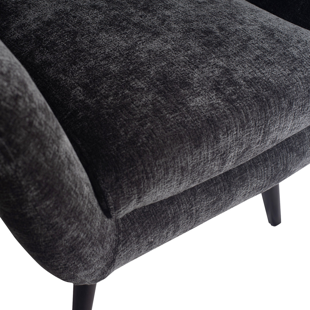 Donny Anthracite Fauteuil Black Wooden Legs