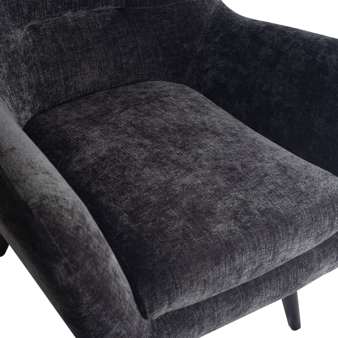 Donny Anthracite Fauteuil Black Wooden Legs
