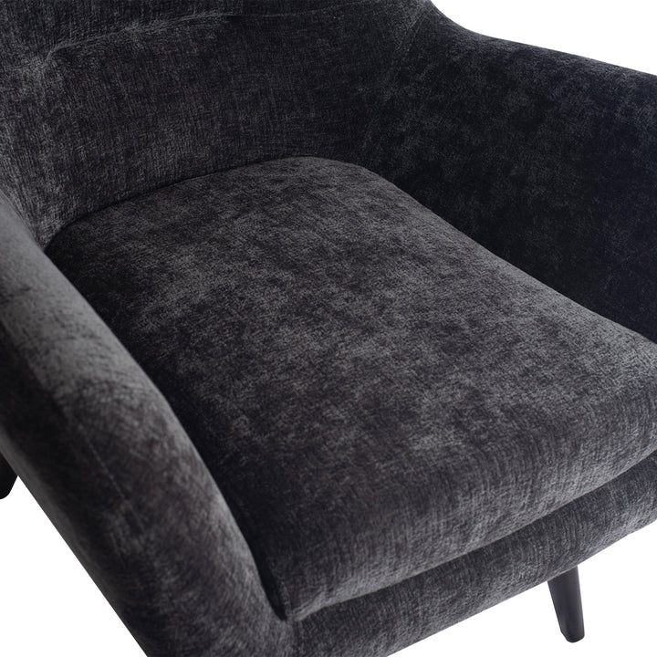 Donny Anthracite Fauteuil Black Wooden Legs