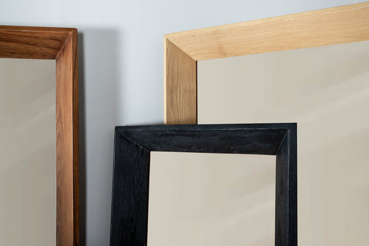 Chevar Black Oak Wood Mirror Rectangle S 70x130x160cm PTMD