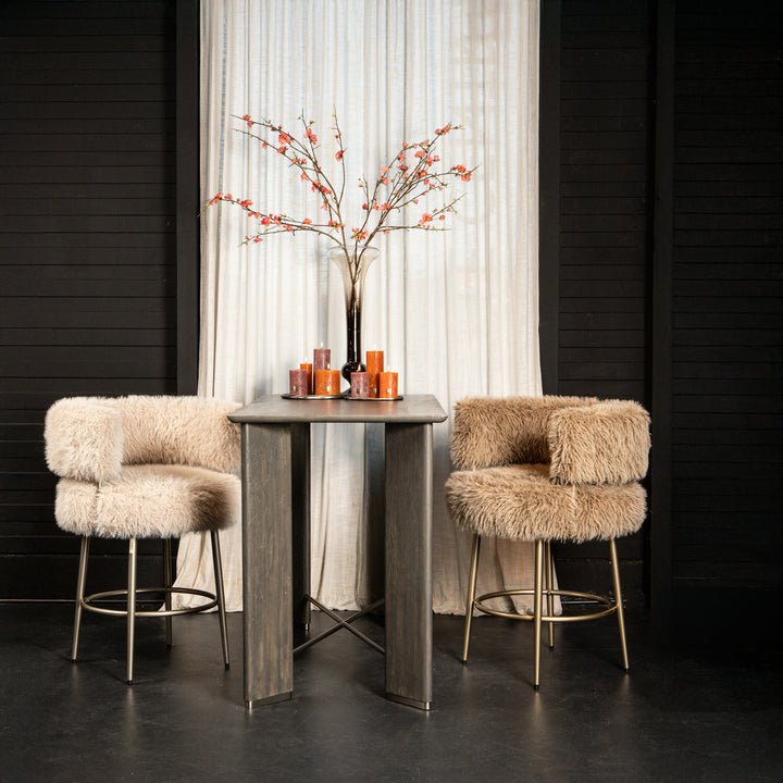 Hair Cream Bar Chair Champagne Metal Base