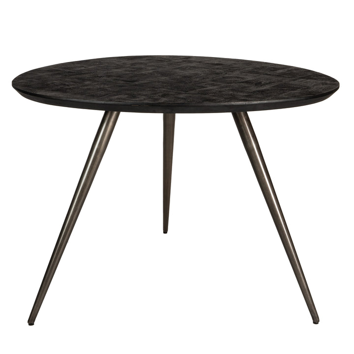 Fieron Black Wooden Dining Table Organic Round