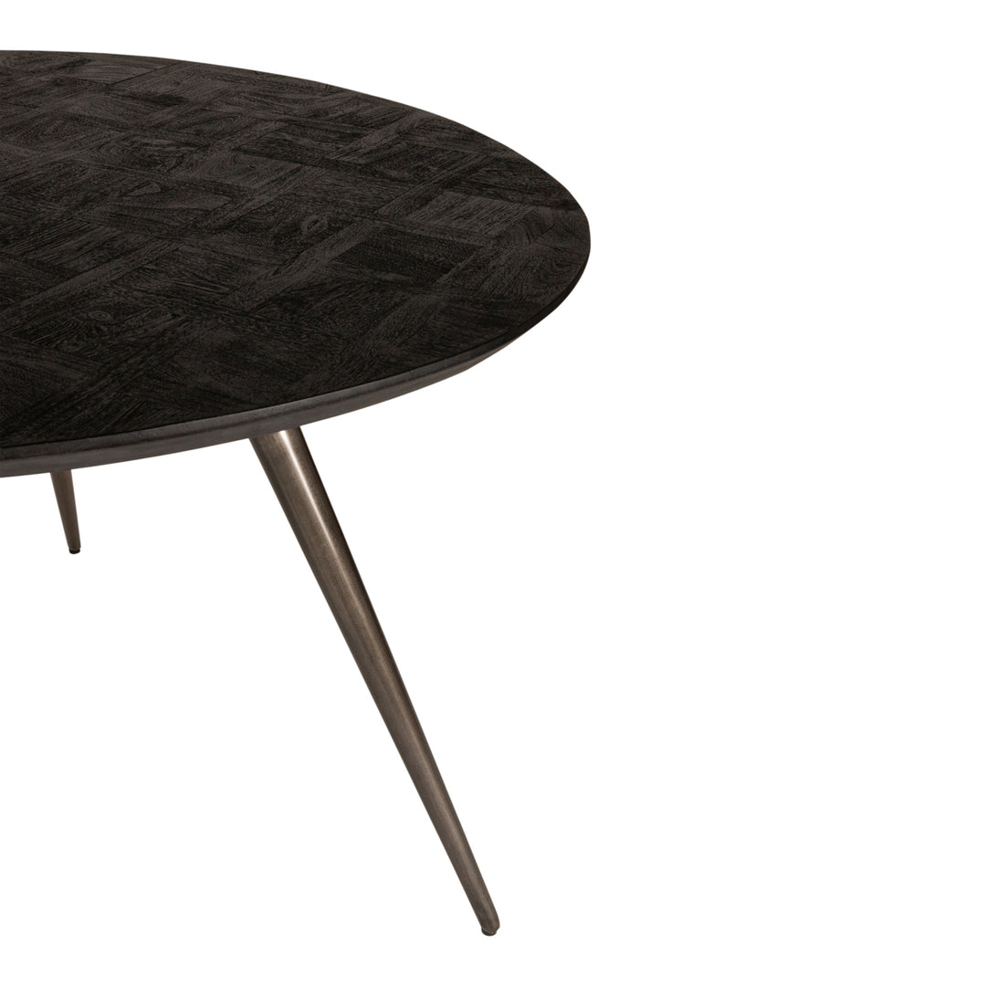 Fieron Black Wooden Dining Table Organic Round