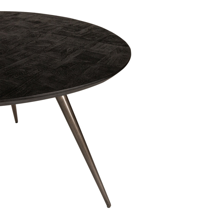 Fieron Black Wooden Dining Table Organic Round