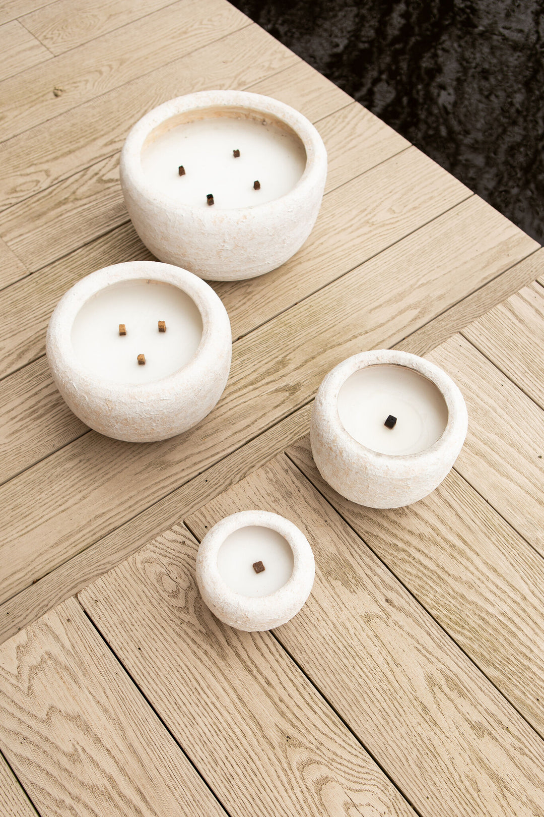 Gabor Cream Cement Outdoor Candle XL