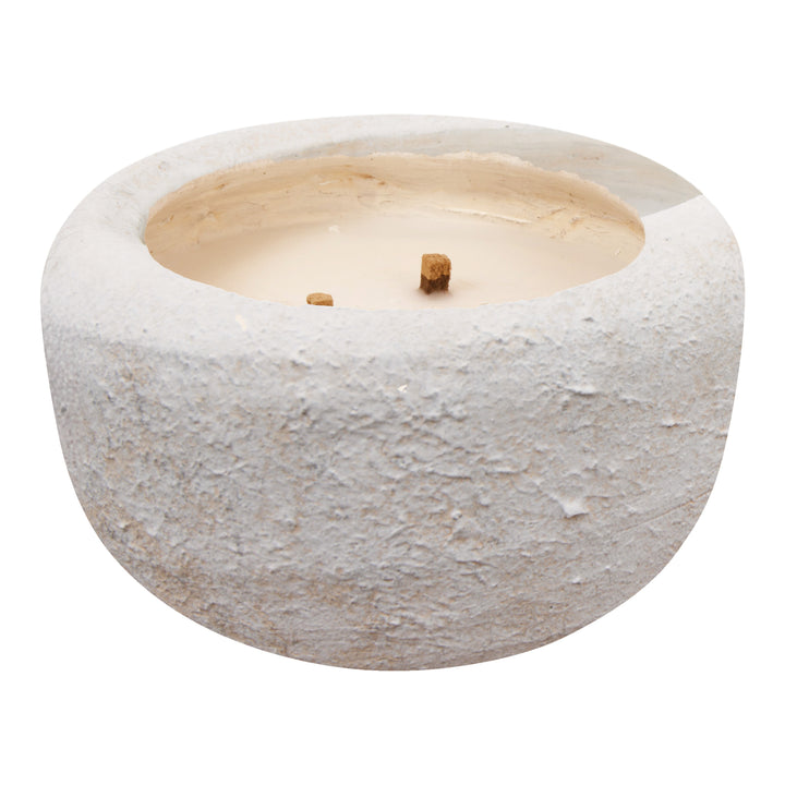 Gabor Cream Cement Outdoor Candle L