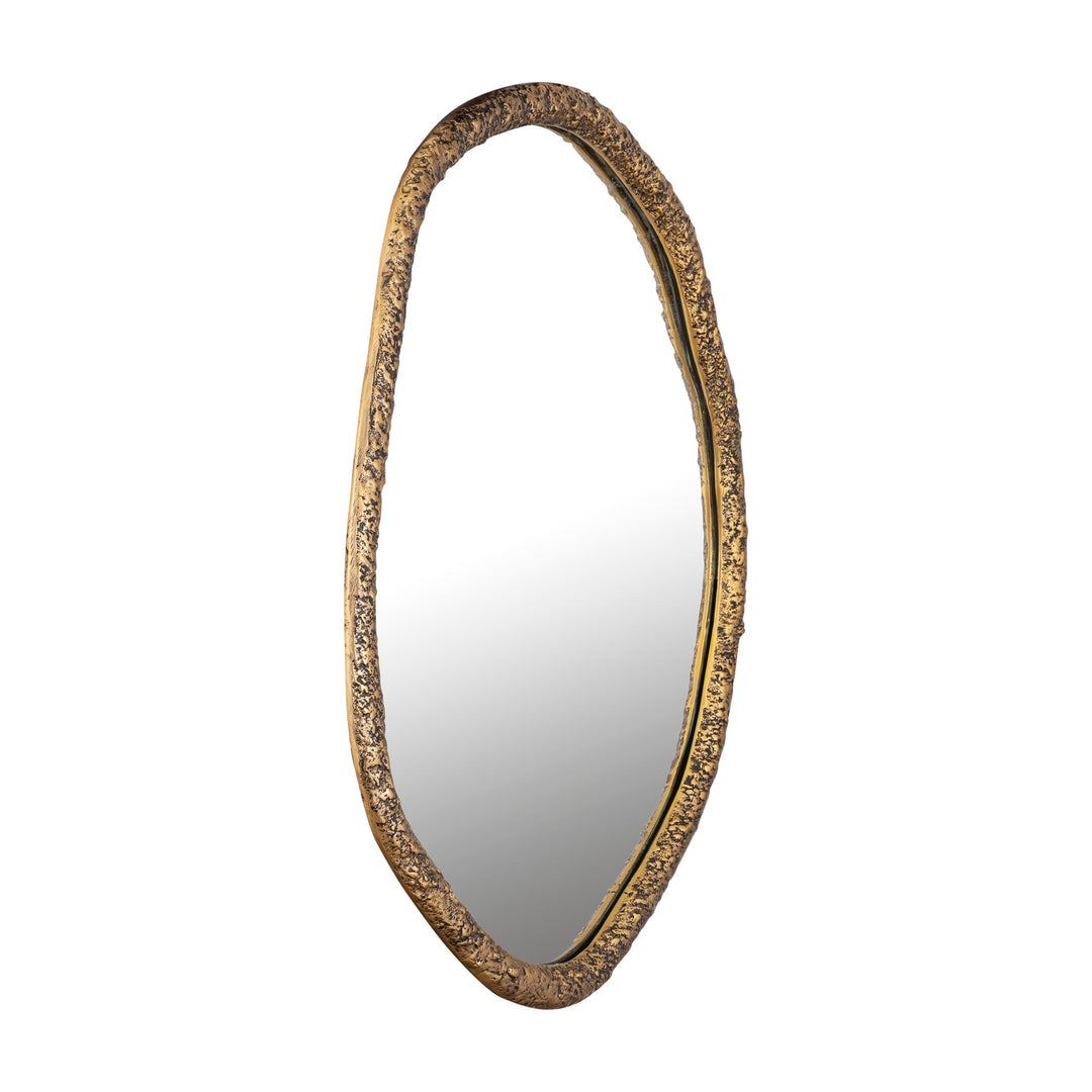 Paislie Brass Organic Shaped Mirror Round 56x3x72cm PTMD