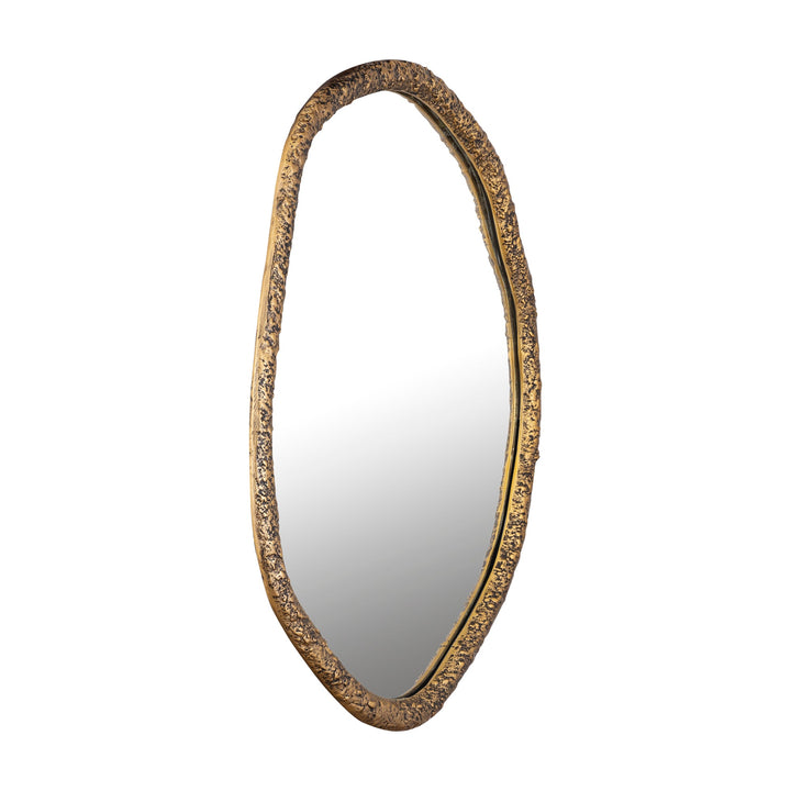 Paislie Brass Organic Shaped Mirror Round 56x3x72cm PTMD
